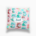 Cat-Themed Satin Polyester Cushion Cover