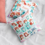 Cat-Themed Satin Polyester Cushion Cover