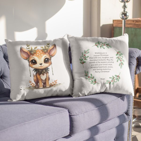 Christmas Cute Deer Pillow Case - Printedgifthouse