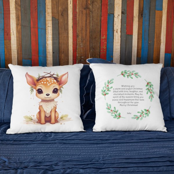 Christmas Cute Deer Pillow Case - Printedgifthouse