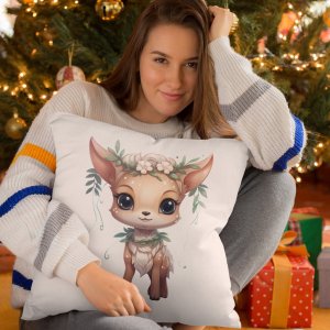 Christmas Cute Deer Pillow Case - Printedgifthouse