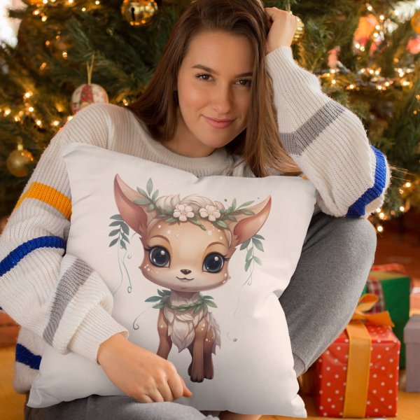 Christmas Cute Deer Pillow Case - Printedgifthouse