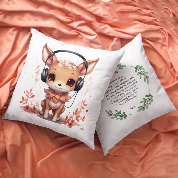 Christmas Cute Deer Pillow Case - Printedgifthouse