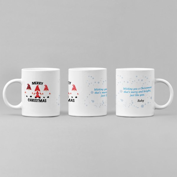 Christmas Gnomes Printed Personalized Mug - printedgifthouse