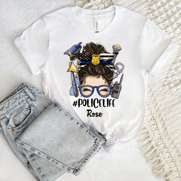 Personalized Job Title Messy Bun T-Shirt - printedgifthouse.com
