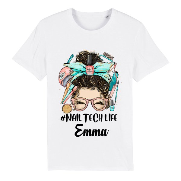 Personalized Job Title Messy Bun T-Shirt - printedgifthouse.com