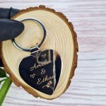 Heart Key Ring With Engraved Rose Box
