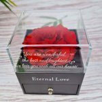 Heart Key Ring With Engraved Rose Box
