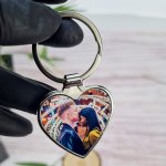 Heart Key Ring With Engraved Rose Box