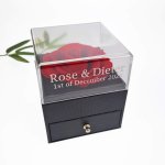 Heart Key Ring With Engraved Rose Box
