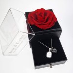 Heart Key Ring With Engraved Rose Box