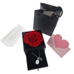 Heart Key Ring With Engraved Rose Box