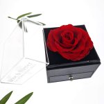 Heart Key Ring With Engraved Rose Box