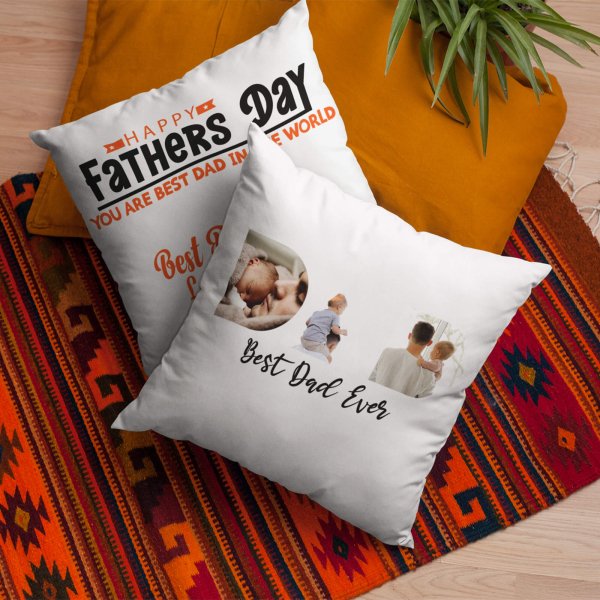 Dad photo collage cushion cover - printedgifthouse