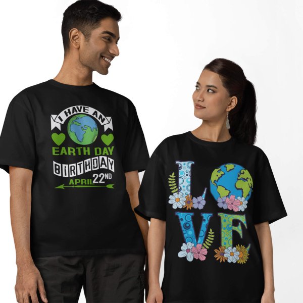 Earth day black t shirt - printedgifthouse
