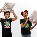 Earth day kids black t shirt - printedgifthouse