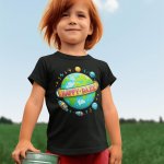Earth day kids black t shirt - printedgifthouse