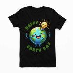 Earth day kids black t shirt - printedgifthouse