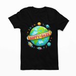 Earth day kids black t shirt - printedgifthouse
