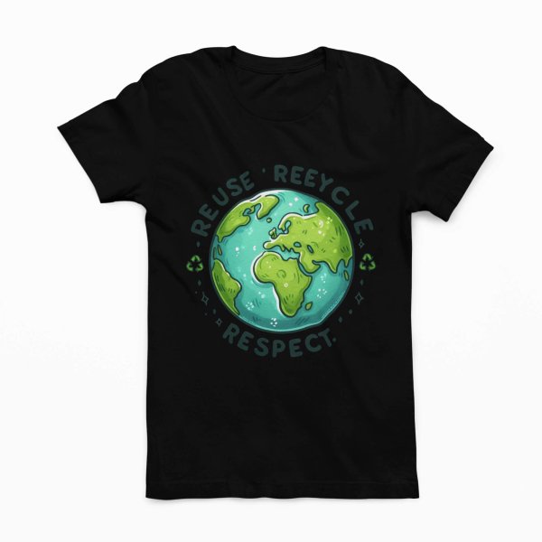 Earth day kids black t shirt - printedgifthouse
