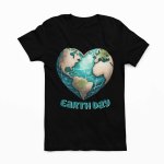Earth day kids black t shirt - printedgifthouse