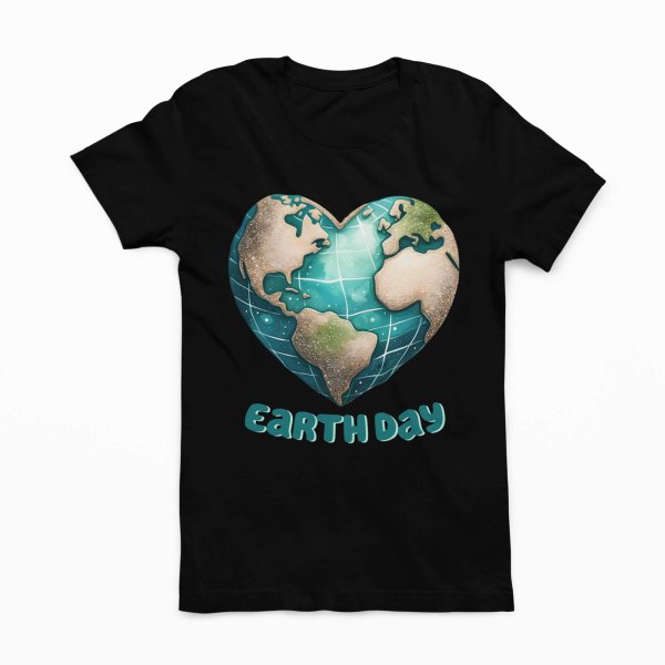 Earth day kids black t shirt - printedgifthouse