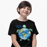 Earth day kids black t shirt - printedgifthouse