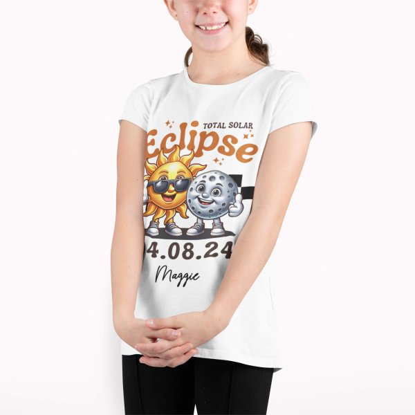 Solar eclipse kids t shirt white - printedgifthouse
