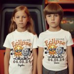 Solar eclipse kids t shirt white - printedgifthouse