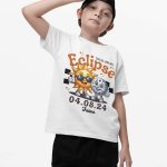 Solar eclipse kids t shirt white - printedgifthouse