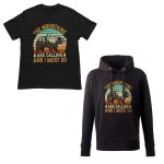 The Mountain calling black t shirt & Hoodie - printedgifthouse