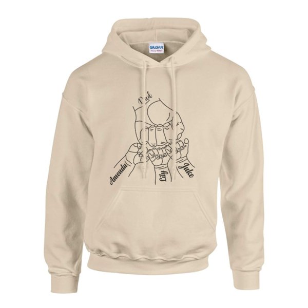 dad hoodie with kids name - fathers day - printedgifthouse