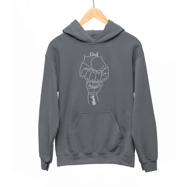 dad hoodie with kids name - fathers day - printedgifthouse