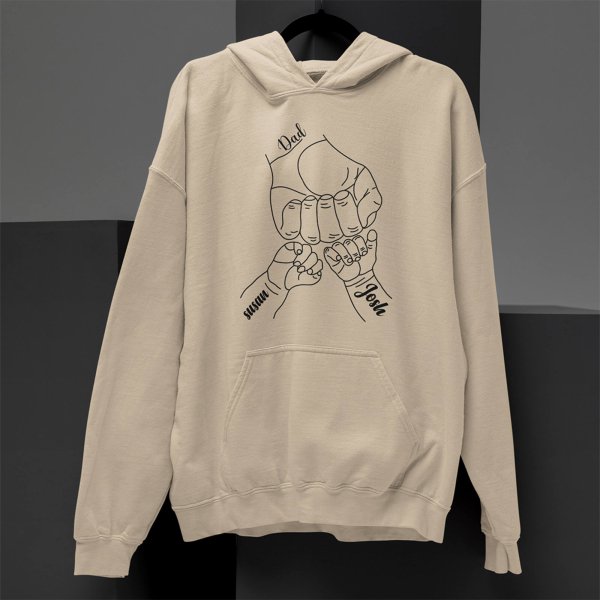 dad hoodie with kids name - fathers day - printedgifthouse