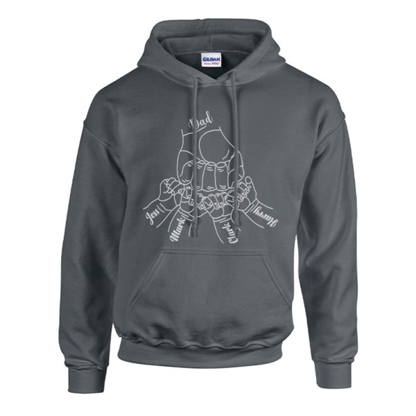 dad hoodie with kids name - fathers day - printedgifthouse