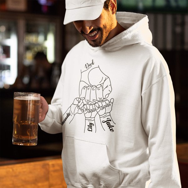dad hoodie with kids name - fathers day - printedgifthouse
