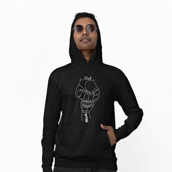 dad hoodie with kids name - fathers day - printedgifthouse