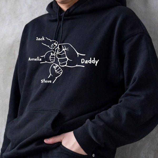 dad hoodie with kids name - fathers day - printedgifthouse