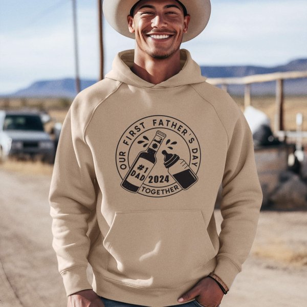 fathers day first fathers day dad hoodie - printedgifthouse
