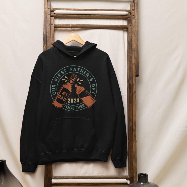 fathers day first fathers day dad hoodie - printedgifthouse