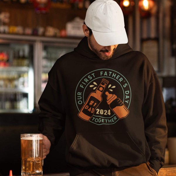 fathers day first fathers day dad hoodie - printedgifthouse