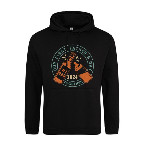 fathers day first fathers day dad hoodie - printedgifthouse