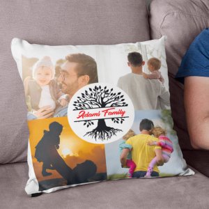 Family name photo collage cushion cover - printedgifthouse