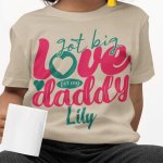 fathers day black and nude color kids t shirt - printedgifthouse