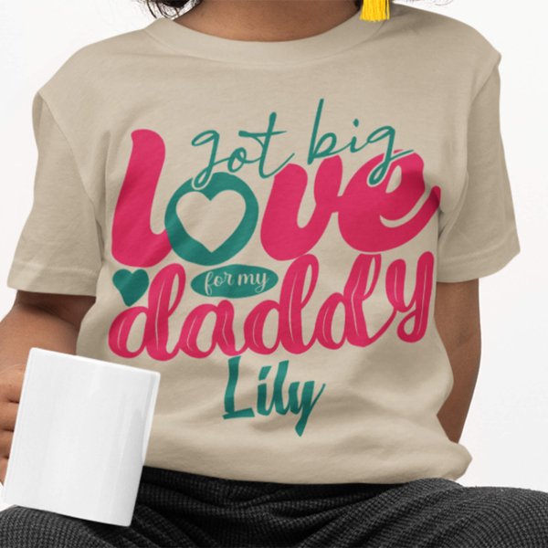 fathers day black and nude color kids t shirt - printedgifthouse