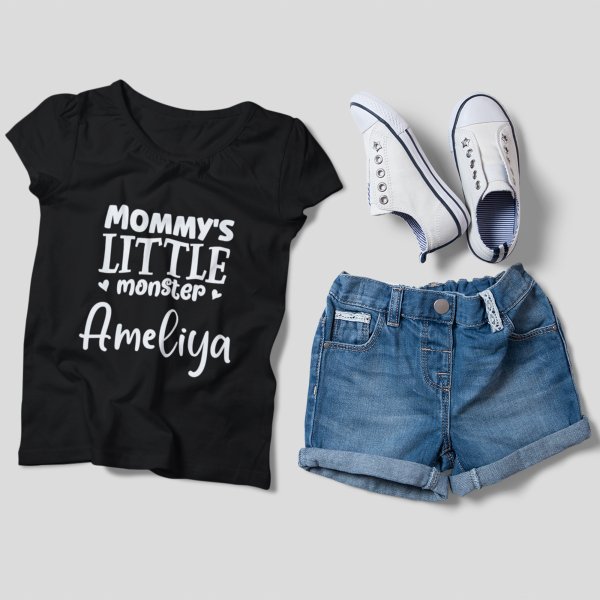 Mommy's Little Monster & Daddy's Little Monster Kids T-Shirt - printedgifthouse (14)