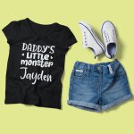 Mommy's Little Monster & Daddy's Little Monster Kids T-Shirt - printedgifthouse (15)