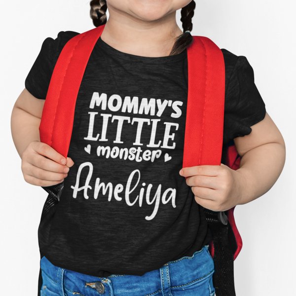 Mommy's Little Monster & Daddy's Little Monster Kids T-Shirt - printedgifthouse (2)
