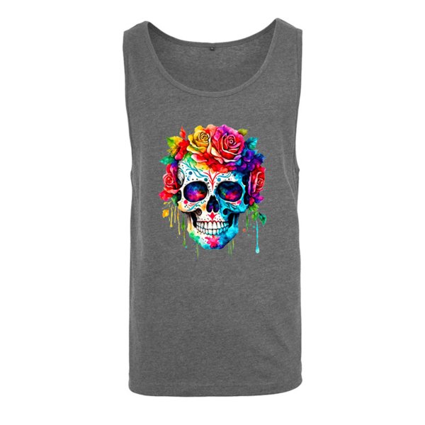 mens tank top - Day of the Dead Sugar Skull Art (2)