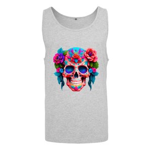 mens tank top - Day of the Dead Sugar Skull Art (4)